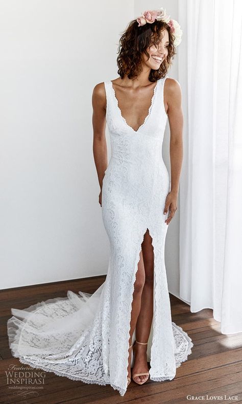 Grace Love, V Neck Wedding Dress, Grace Loves Lace, Standard Dress, Lace Mermaid, Lace Mermaid Wedding Dress, Gowns Online, Mermaid Wedding, Sheer Lace