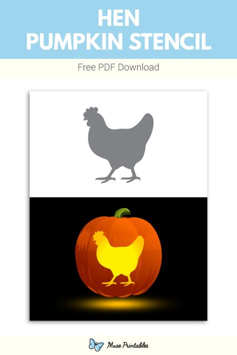 Free printable hen pumpkin stencil. Download it at https://museprintables.com/download/pumpkin-stencil/hen/ Chicken Pumpkin Carving Stencil, Pumpkin Carving Ideas Chicken, Chicken Carved Pumpkin, Chicken Pumpkin Carving Ideas, Pumpkin Carving Chicken, Chicken Pumpkin Carving, Pumkin Stencils, Harvest Ideas, Printable Pumpkin Stencils