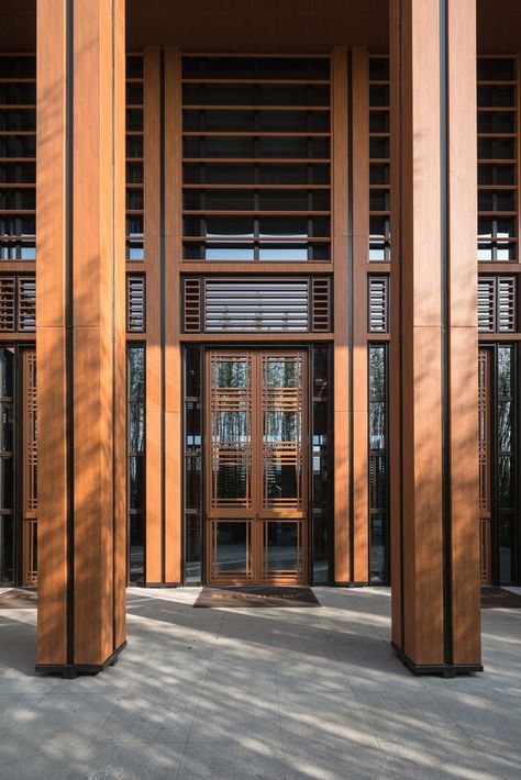 Gallery of Folk Culture Center / Lacime Architects - 15 Column Design Exterior, Indoor Columns, Column Design Ideas, Column Decoration Ideas, Pillar Decorations, Columns Interior, Column Cladding, Column Ideas, Modern Column