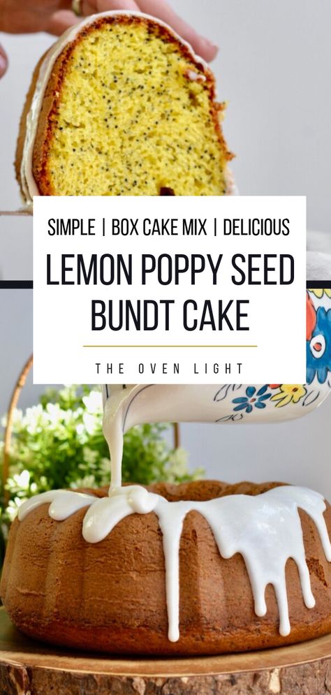 Box Bundt Cake, Poppyseed Bundt Cake Recipe, Lemon Poppy Seed Bundt Cake Recipe, Lemon Poppyseed Cake Recipe, Poppy Seed Cake Recipe, Poppy Seed Bundt Cake, Lemon Cake Mix Recipe, Gf Cake, Easy Bundt Cake Recipes