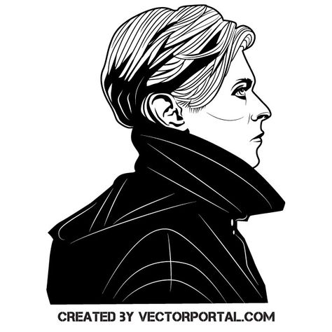 David Bowie profile image David Bowie Art Illustration, David Bowie Drawing, Bowie Drawing, Bowie Poster, David Bowie Poster, David Bowie Art, Bowie Art, Free Vector Illustration, Silhouette Stencil