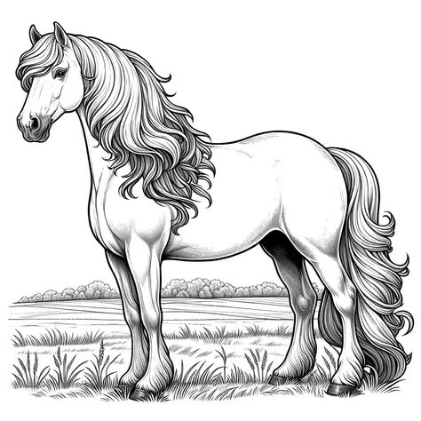 Coloring Pages Of Horses, Dover Publications Coloring, Horse Coloring Books, Minions Coloring Pages, Old Cartoon Characters, Farm Quilt, Drawing Color, Coloring Art, Horse Coloring Pages