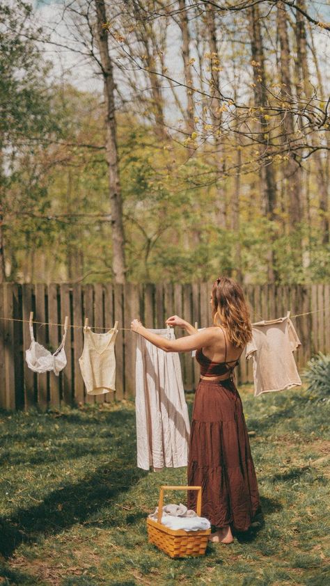 Clothing Line Photoshoot, Clothes Lines Ideas Outdoor, Laundry Shoot, Outdoor Laundry, Laundry Lines, Photoshoot Vintage, Orange Blossom Honey, Outdoor Photoshoot, Clothing Line