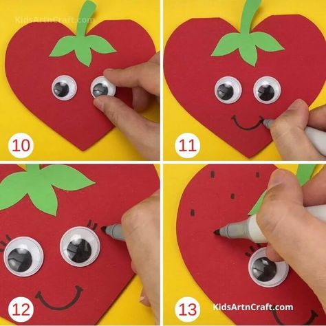 How to Make Paper Strawberry - Step by Step Instructions Strawberry Arts And Crafts, Strawberry Diy Craft, Strawberry Craft, Paper Strawberry, Strawberry Crafts, Red Crafts, Strawberry Art, Strawberry Decorations, Craft Images