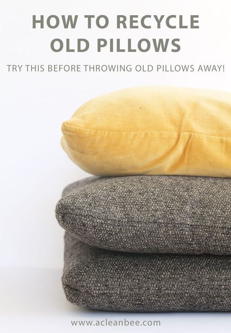 How To Wash Throw Pillows, Dresser Alternative, Recycled Pillows, Narrow Laundry, Sustainable Diy, Small Pet Bed, How To Recycle, Old Beds, Old Pillows