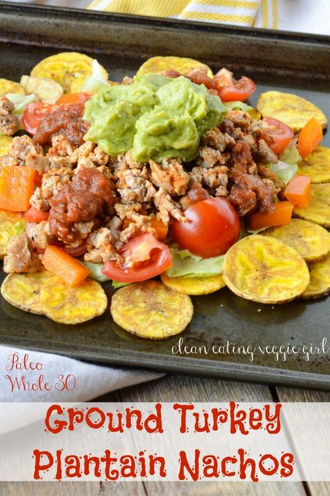 Ground Turkey Plantain Nachos Plantain Nachos, Super Bowl Food Healthy, Whole 30 Snacks, Healthy Superbowl, Whole 30 Lunch, Healthy Superbowl Snacks, Whole 30 Diet, Paleo Lunch, Superbowl Snacks