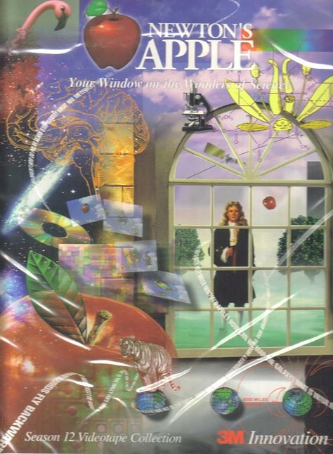 Newton's Apple - Videotape Cover (HQ) Utopian Scholastic, Physics Textbook, 90s Design, Photography Collage, Global Village, Season 12, Time Capsule, Retro Gaming, Design Inspo