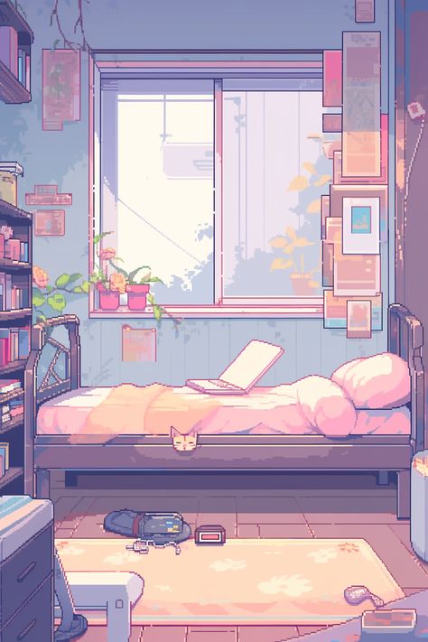 #rococo #pixelart #lofi #90s #aesthetic #anime #animeart #rooms #liminal #spaces #aiart #midjourney #midjourneyart #relaxing #wallpapers Kawaii Lofi Aesthetic, Cute Room Illustration, 90s Anime Retro Aesthetic Wallpaper, Cute Room Drawing, Lofi Aesthetic Room, Anime Room Background, Aesthetic Room Wallpaper, Pink Lofi Aesthetic, Relaxing Wallpapers