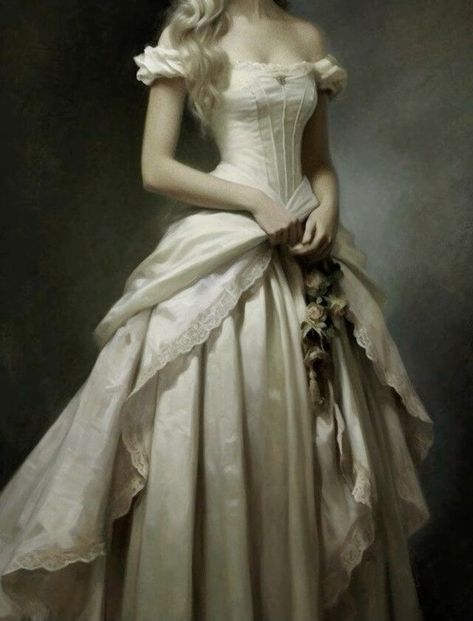 1800s Dresses, Gown Aesthetic, Victorian Ball Gowns, 1800's Dress, Victorian Wedding Dress, Old Fashion Dresses, Royal Dresses, Old Dresses, Dream Wedding Ideas Dresses