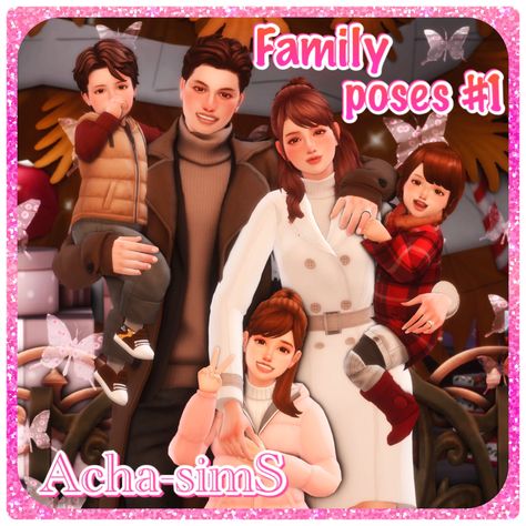 Acha Family poses #1 (20/12/20) - The Sims 4 Mods - CurseForge Twins Posing, Sims 4 Family, Sims 4 Children, Group Poses, Tumblr Sims 4, Free Sims, Family Poses, Sims 4 Gameplay, Family Of 5