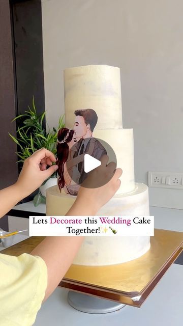 Oversized Flowers, Mr And Mrs Cake, Cake Hacks, 3 Tier Cake, Cake Artist, Tier Cake, Wedding Cake Decorations, Dress Cake, Cake Videos