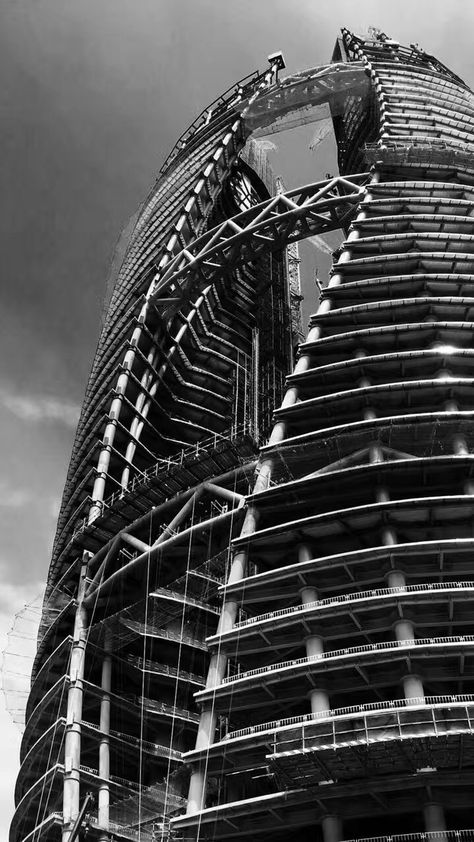 Zaha Hadid Architects has released a series of photographs showing progress on the construction of the atrium inside its 207-metre skyscraper in Beijing. Leeza Soho, زها حديد, Zaha Hadid Architecture, Architecture Today, Parametric Architecture, Zaha Hadid Architects, Amazing Buildings, Zaha Hadid, Futuristic Architecture