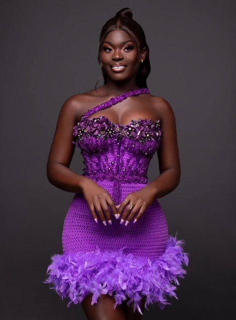 How To Crochet Dress Tutorial Pattern Dinner Dress Birthday, Purple Matching Colors Outfit, Crochet Birthday Outfit, Birthday Shoot Outfit Ideas For Women, Birthday Inspo Outfits, Dinner Dress Ideas, Glam Dress Short, Birthday Dress Inspo, Birthday Dress Ideas For Women