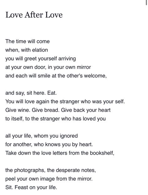 Love After Love, Derek Walcott, Love Again, Love You All, Love Letters, Knowing You, Love You