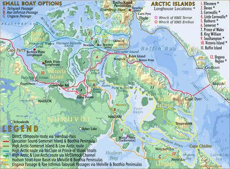 The Northwest Passage: High and Low Arctic Routes Ellesmere Island, Northwest Passage, Time And Tide, Canadian Travel, American Continent, Colonial America, Christopher Columbus, Viking Ship, Small Boats