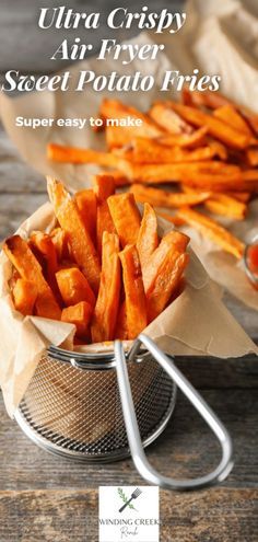 Air Fryer Sweet Potato Fries, Making Sweet Potato Fries, Frozen Sweet Potato Fries, Freeze Sweet Potatoes, Crispy Sweet Potato Fries, Sweet Potato Recipes Fries, Crispy Sweet Potato, Air Fryer Oven Recipes, Air Fry Recipes