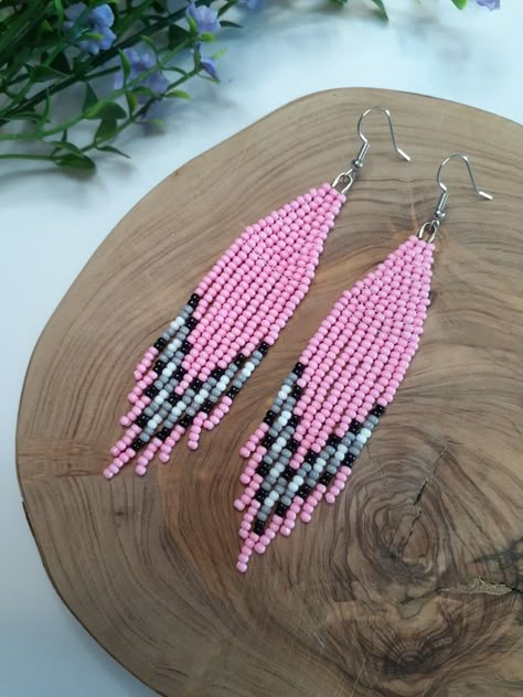 Anklet Pattern, Bead Bracelets Tutorial, Seed Bead Bracelets Tutorials, Seed Bead Fringe Earrings, Guelph Ontario, Bead Fringe Earrings, Beaded Earrings Native, Bead Fringe, Bracelets Tutorial