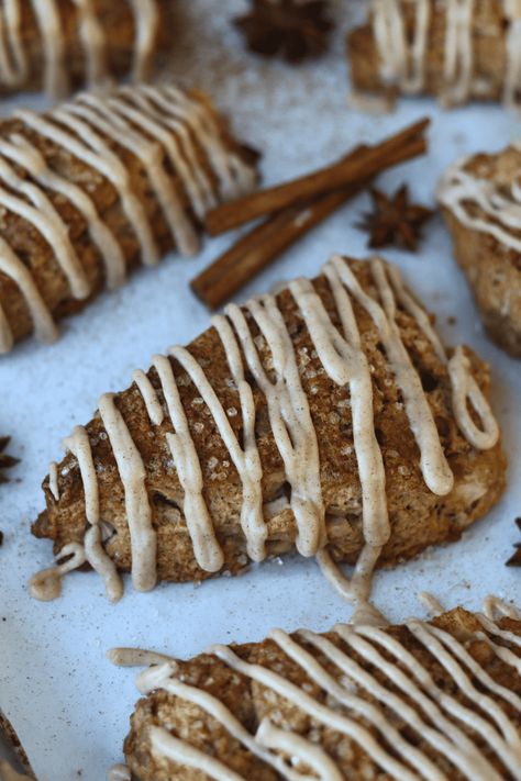 Sourdough Apple Cinnamon Scones with Cinnamon Glaze Recipe Glaze For Scones, Cinnamon Glaze Recipe, Apple Cinnamon Scones, Sourdough Apple, Apple Scones, Recipe Using Sourdough Starter, Cinnamon Glaze, Cinnamon Scones, Sweet Glaze