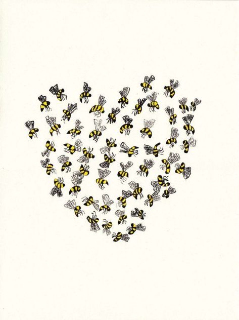 save the Drawing Heart, Buzzy Bee, Buzz Bee, Bee Illustration, I Love Bees, Birds And The Bees, Vintage Bee, Bee Inspired, Etsy Ideas