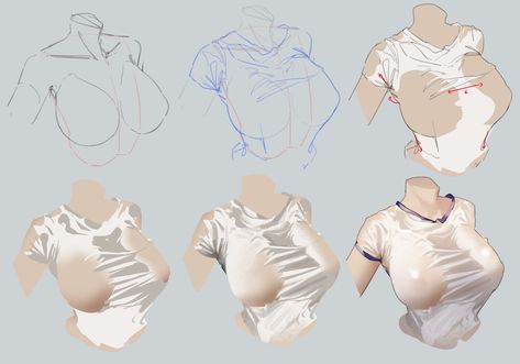 Shirt Reference, Concept Art Tutorial, Manga Drawing Tutorials, 캐릭터 드로잉, Anime Drawing, Poses References, Digital Painting Tutorials, Figure Drawing Reference, Anime Drawings Tutorials