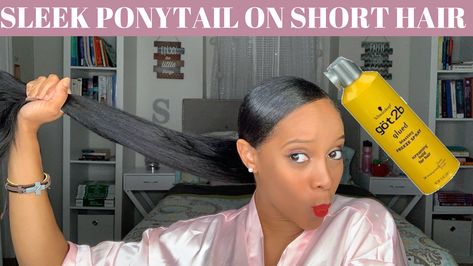 Check Out the magic of this spray Gel on my silkpress Ponytail. My hair does not revert back to curly while using this spray gel. It is MAGIC!! Check this Video Out! Pin it if you Like it! #magic #got2b #bestgelbrand #silkpress #silkpressqueen #sleek #sleekhair #lowponytail What Products To Use For Sleek Ponytail, How To Mold Hair For A Ponytail, Sleek Ponytail Products, Products For Sleek Ponytail, Silkpress Ponytail, Got 2b Glued, Curly Ponytail Weave, Got 2b, Simple Elegant Hairstyles