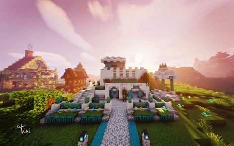 Wedding venue/spa in Minecraft #weddingvenueideas #greekspa #minecraft #minecraftwedding #minecraftbuildingideas Minecraft Wedding Build, Minecraft Wedding, Minecraft Builds, Minecraft Building, Wedding Venue, Dolores Park, Minecraft, Wedding Venues, Gaming