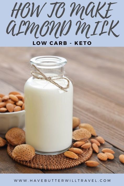 How to Make Almond Milk - Super Simple - Have Butter Will Travel Desserts With Almond Milk, Coconut Milk Substitute, Keto Milk, Make Coconut Milk, Make Almond Milk, Milk Dessert, Jaffa Cake, Whole30 Keto, Homemade Almond Milk