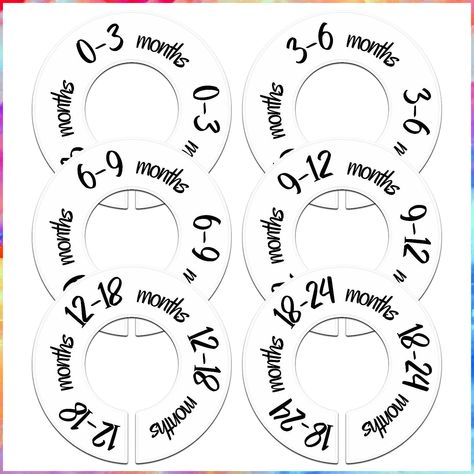 Pro Goleem Baby Closet Dividers Unisex Baby Closet Organizer for Nursery Baby Clothes Size Age Dividers Fits 1.5" Rod 6 PCS Hanger Dividers, Girls Closet Organization, Baby Clothes Dividers, Nursery Closet Dividers, Clothes Dividers, Baby Closet Organization, Baby Closet Dividers, Baby Hangers, Baby Clothes Sizes