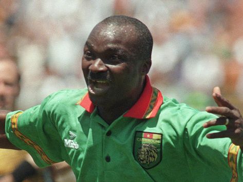 Roger Milla- Goal Roger Milla, Football Life, Football Legends, World Of Sports, Football, Sports, Quick Saves, American Football