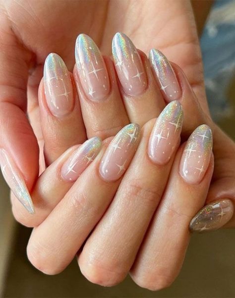 Almond Nails Designs, Almond Acrylic Nails, Real Quick, Trendy Nail Design, Holographic Nails, Cute Acrylic Nails, Ombre Nails, Acrylic Nail Designs, Almond Nails