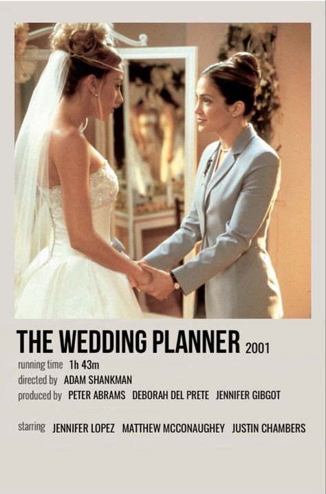 Wedding Movies To Watch, Jlo The Wedding Planner, 2000 Movie Aesthetic, Comfort Movies List, The Wedding Planner Movie, Wedding Planner Aesthetic, The Proposal Movie, Polaroid Movie Poster, Romcom Movies