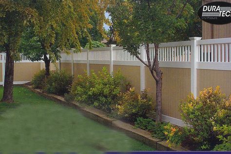 Landscape: Back - Fence Line Fence Lining Landscape, Garden Ideas Along Fence Line, Railroad Ties Landscaping, Landscaping Fence, Privacy Fence Landscaping, Small Front Yards, Landscaping Along Fence, Railroad Ties, Country Fences