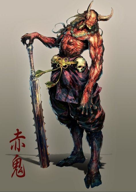 Dnd Creatures, Oni Demon, Characters Inspiration, Creature Artwork, 다크 판타지, Monster Concept Art, Samurai Art, Demon Art, Fantasy Monster