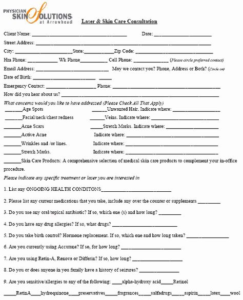 Esthetician Client Consultation form Template Unique Consultation Another Example Of A Consultation Sheet Client Consultation, Employee Performance Review, Skin Anatomy, Laser Skin Care, Beauty Decor, Effect Template, Job Application Form, Survey Questions, Spa Interior