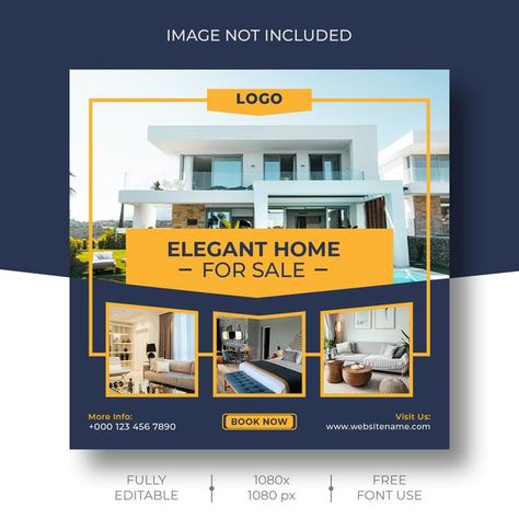 Instagram Profile Template, Facebook Post Design, Real Estate Marketing Design, Real Estate Social Media, Social Media Branding Design, Real Estate Ads, Real Estates Design, Social Media Advertising, Real Estate Flyers