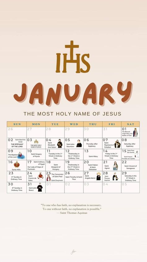 Catholic Calendar, Sunday School Worksheets, Catholic Feast Days, January Quotes, Soap Bible Study, Catholic Beliefs, Catholic Education, Christian Quotes Wallpaper, Catholic Bible