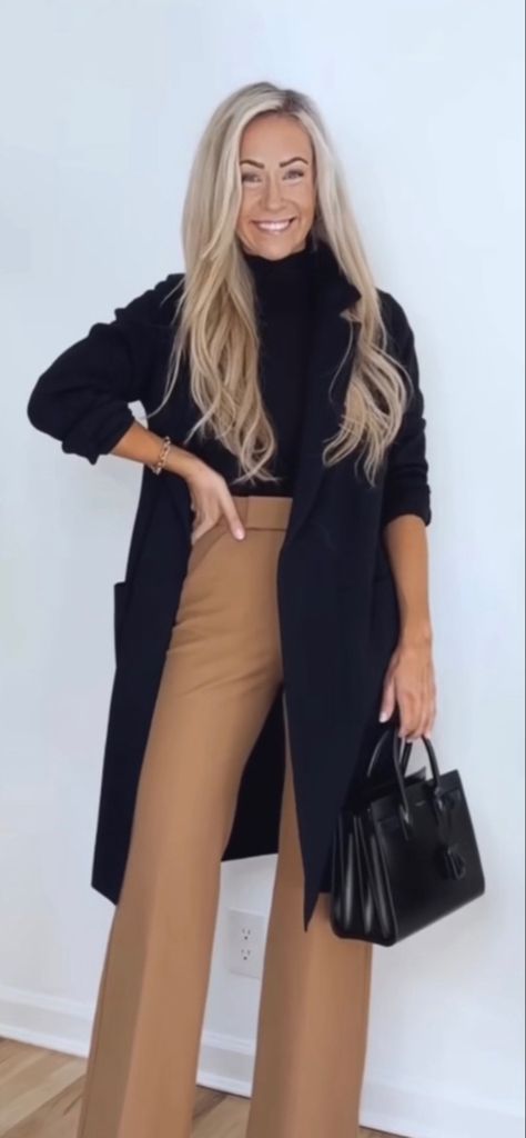 Work Outfits Long Sleeve, Long Black Cardigan Outfit Work, Long Cardigan Work Outfit, Fall Workwear 2024, Cold Weather Professional Outfits, Black Duster Cardigan Outfit, Long Cardigan Outfit Work, Black Cardigan Outfit Work, Work Winter Outfits Women