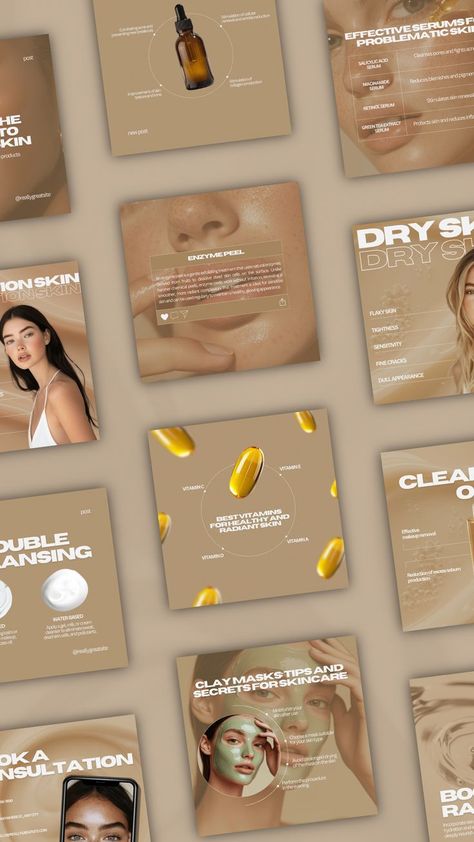 Beige Branding, Clinic Social Media, Media Branding Design, Clinic Branding, Skincare Specialist, Spa Instagram, Beige Instagram, Branding Luxury, Coaching Templates