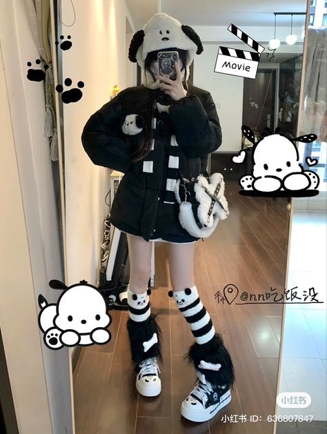 Pochacco Halloween Costume, Pochacco Outfit Ideas, Pochacco Clothes, Pochacco Costume, Pochacco Outfit, Sanrio Halloween Costume, Sanrio Inspired Outfit, Sanrio Fits, Sanrio Costumes