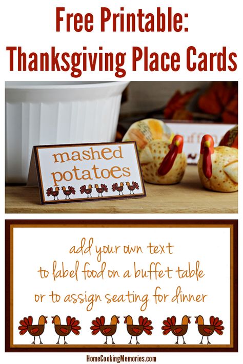 Free Printable: Thanksgiving Turkey Place Cards Turkey Place Cards, Free Printable Thanksgiving, Free Thanksgiving Printables, Thanksgiving Place Cards, Thanksgiving Dinner Table, Printable Thanksgiving, Hosting Thanksgiving, Thanksgiving Design, Free Thanksgiving