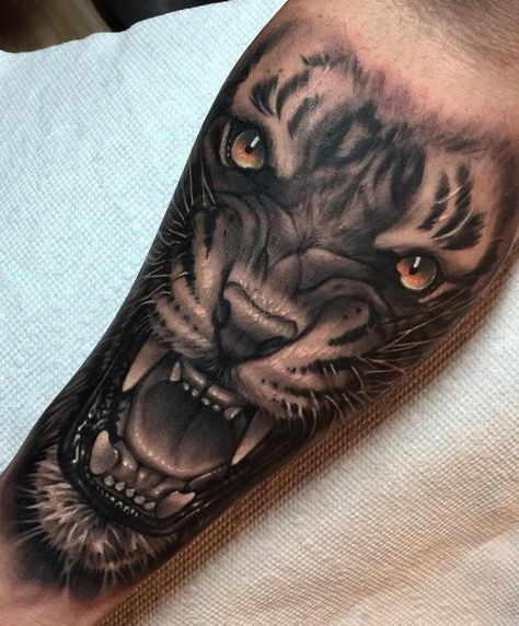 Alejandro Mazakre Tiger Tattoo Tigers Tattoo, Leon Tattoo, Mens Tiger Tattoo, Tiger Face Tattoo, Tattoo Elephant, Tiger Tattoo Sleeve, Hyper Realistic Tattoo, Petit Tattoo, Tiger Tattoo Design