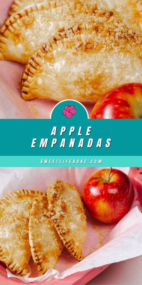 Apple Empanadas with a fresh apple. Mexican Dessert Empanadas, Empanadas Apple, Sweet Empanada Dough Recipe, Dessert Empanadas Recipe, Homemade Empanada Dough, Sweet Empanadas Recipe, Apple Empanadas, Empanadas Recipe Dough, Sweet Tamales