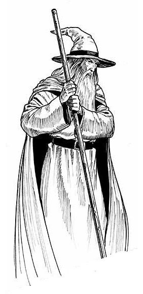 The Wizard (Larry Elmore) Drawing Wizard Poses, Wizard Drawing Reference, Wizard Sketch, Wizard Drawing, Wizard Drawings, Larry Elmore, Side View Drawing, Medieval Drawings, Dragon Ball Super Artwork