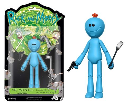 Rick and Morty Rick And Morty Meeseeks, Neca Action Figures, Mister Meeseeks, Mr Meeseeks, Superhero Kids, Rick Y Morty, Dancing Baby, Star Wars Black Series, Across The Universe