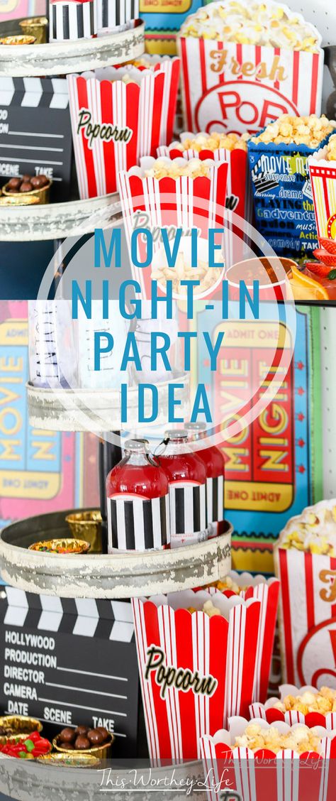 Grown Up Movie Night, Movie Night Bridal Shower Ideas, Movie Night Snacks For Adults, Theatre Activities, 21 Movie, Backyard Movie Night Party, Party Food For Adults, Movie Night For Kids, Queen Movie