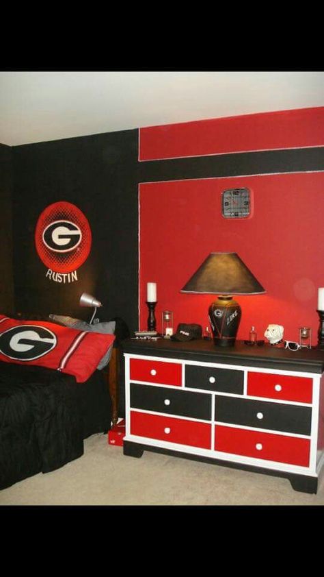 Georgia Bulldog Room for Boys Georgia Bulldog Room, Georgia Bulldogs Decor, Uga Bulldog, Room For Boys, Black Bulldog, Georgia Bulldawgs, Bulldog Decor, Georgia Dawgs, Georgia Bulldog