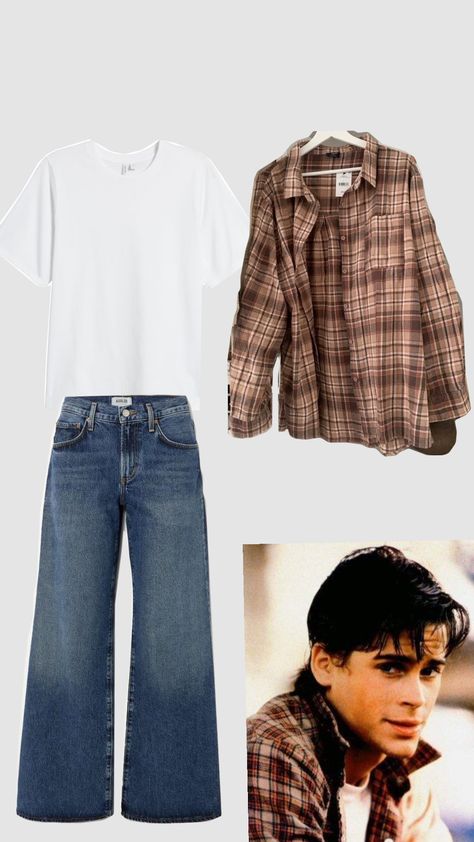 Sodapop Curtis as an outfit #sodapopcurtis #theoutsiders #theoutsiders1983 Soc And Greasers Outfits, Outsiders Outfits Greaser, The Outsiders Halloween Costumes, Outsiders Aesthetic Outfit, Soda Outsiders, Greaser Aesthetic Outfit, The Outsiders Aesthetic Outfits, The Outsiders Outfit Ideas, Socs The Outsiders Outfits