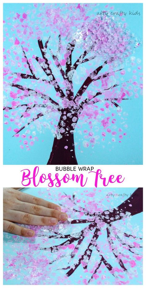 Arty Crafty Kids | Art | Spring Crafts for Kids | Bubble Wrap Spring Blossom Tree | A gorgeous spring craft for kids who love to explore the changing seasons. A simple idea that's perfect for your toddler or preschooler. Spring Preschool Activities Art Projects, Spring Crafts Preschool, April Crafts, Spring Art Projects, Kids Bubbles, Spring Preschool, Spring Craft, Spring Crafts For Kids, Spring Tree