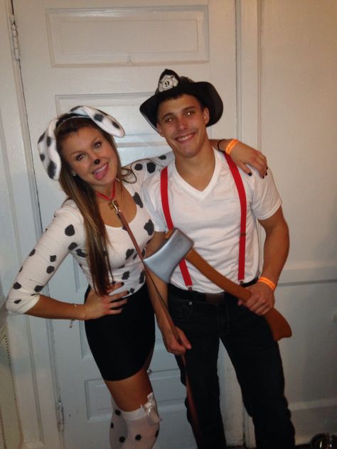 Dalmation And Fire Fighter Costume, Dalmatian And Firefighter Costume, Fire Fighter And Dalmation Costume, Dalmatian Costume Women's, Firefighter And Dalmatian Costume Couple, Dalmation Makeup, Dalmatian Firefighter, Dalmation Costume, Dalmatian Costume