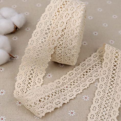 PRICES MAY VARY. Cotton [Package includes]: You will receive 10 yards lace ribbon. Crochet lace ribbon is approx. 1.6 inch in width [Quality material]: Made of durable and reusable cotton material, elegant and vintage design, beautful and delicate [Easy to use]: Cotton Lace Trim can be cut into different shapes or lengths as needed, which means you can use the lace to make your ideal DIY crafts, gift package wrapping etc [Wide applications]: Crochet lace ribbon are suitable for craft project, gi Crochet Lace Ribbon, White Lace Ribbon, Ribbon Crochet, Package Wrapping, Cotton Craft, Sewing Lace, Cotton Crafts, Journal Supplies, Bow Making